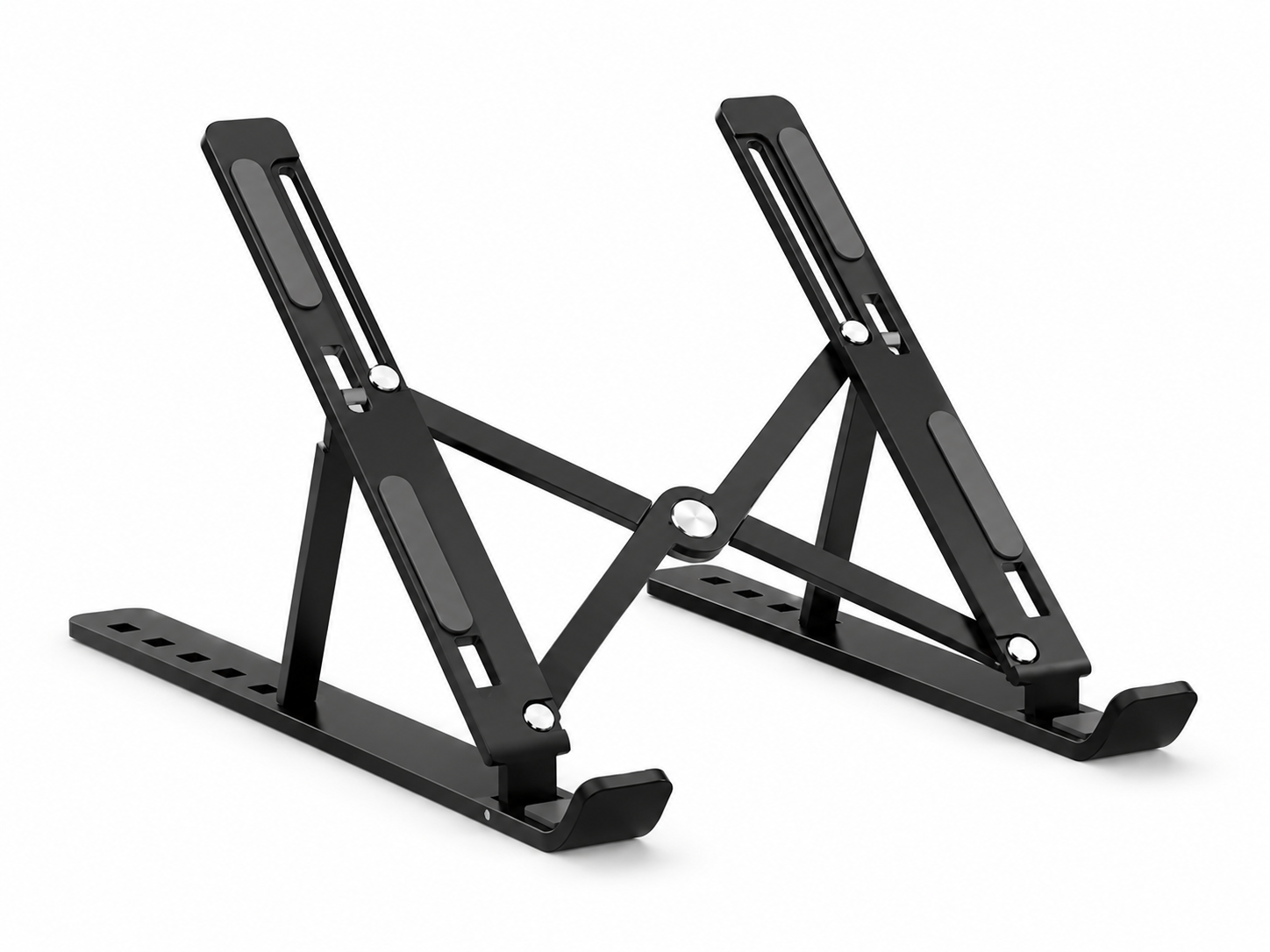 DeskHaus black aluminum laptop stand product photo white background