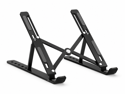 DeskHaus black aluminum laptop stand product photo white background
